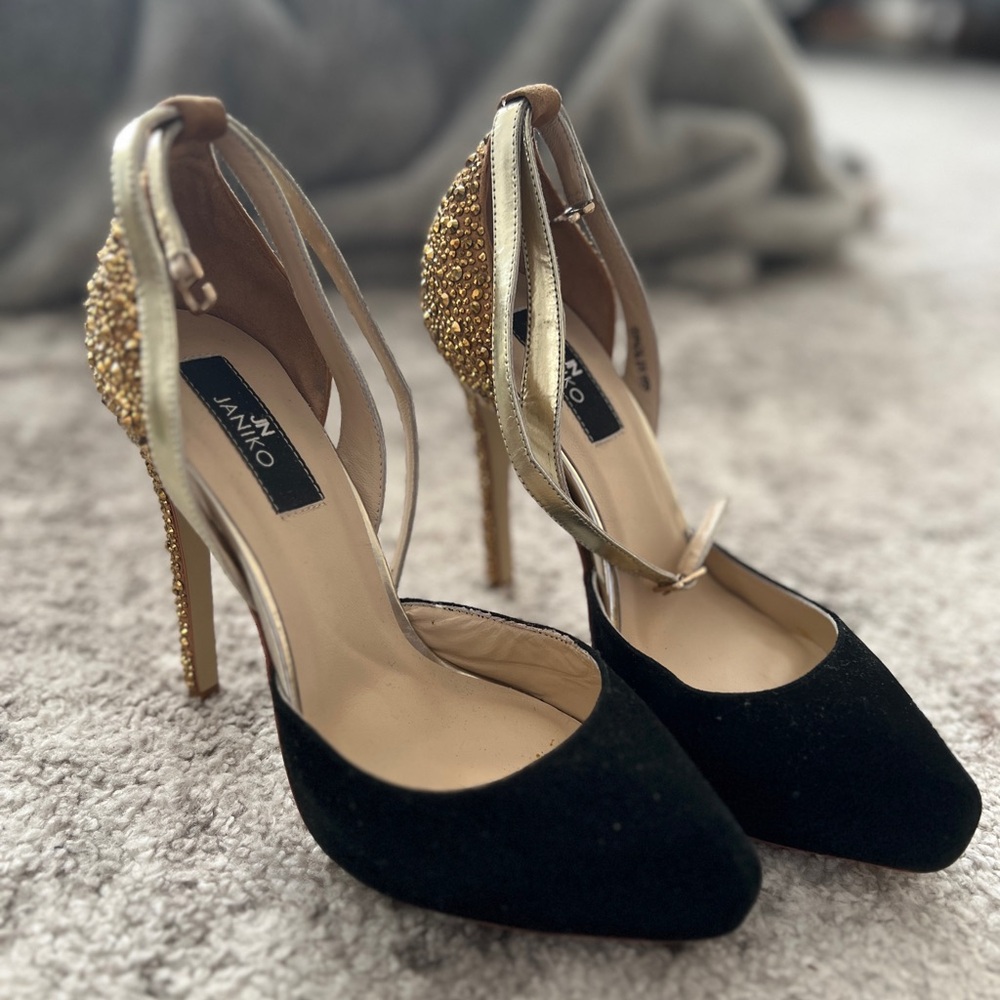 Janiko Heels Black&Gold